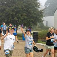 A group of participants begin the fun(d) run course